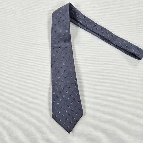 Vintage‎ Made in USA Christian Dior Mini Square Geometric Silk Men's Neck Tie