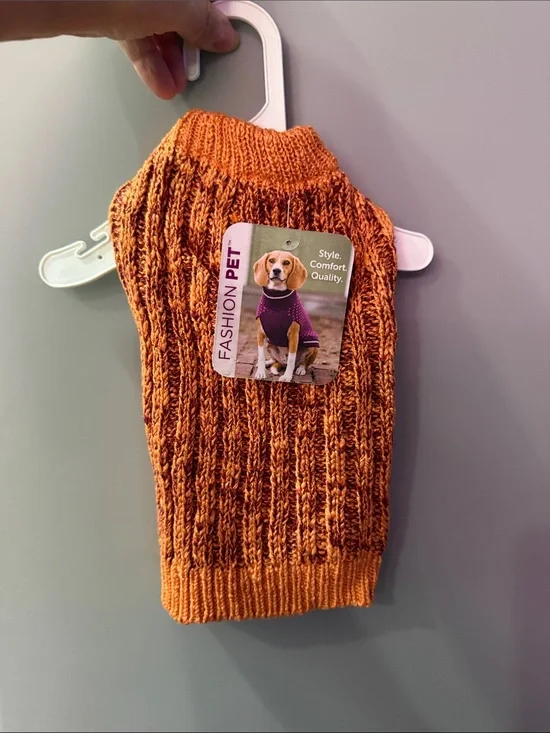 Fashion Pet Orange Knit Dog Sweater