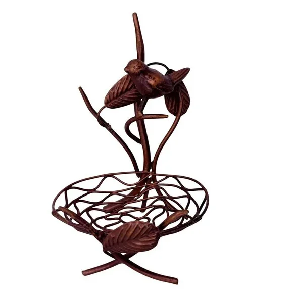Bird Branch Nest Copper‎ Candle Holder French Country Centerpiece