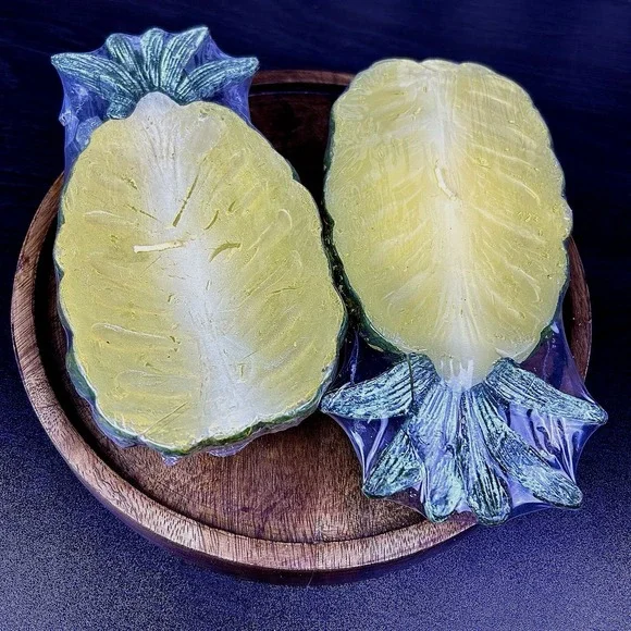 Pineapple‎ Candles Tropical Decor Pair, 7 Inch Realistic Candles