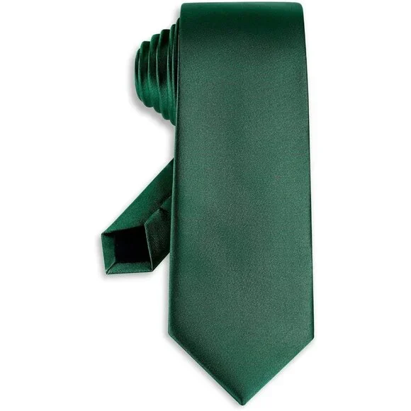 Men's Green Solid Pure Color Formal 3.15