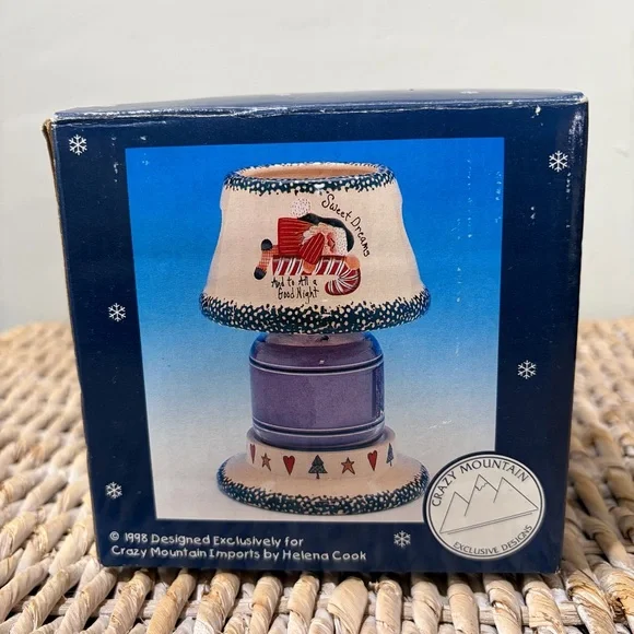 Crazy‎ Mountain Ceramic Candle Lamp Sweet Dreams Santa Sleeping NEW Christmas