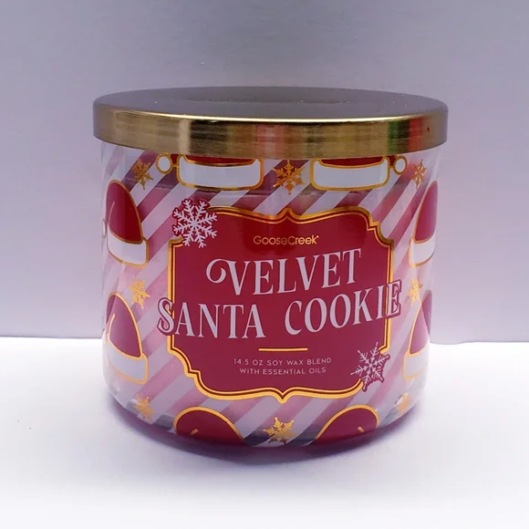 Goose Creek VELVET SANTA COOKIE Large 3-Wick Scented Candle, 14.5 oz