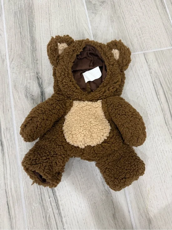 Brown Teddy Bear Sherpa DogCostume Hoodie