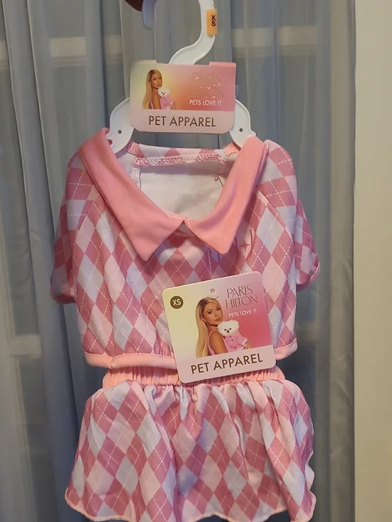 XS Pink Argyle Pet Dress - Pet Apparel