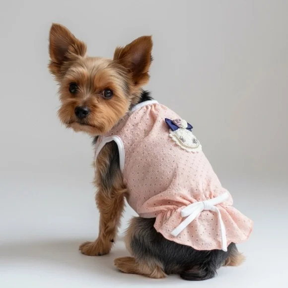 Baby Pink Eyelet Fancy Dress