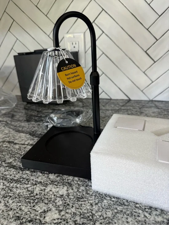 Black Metal & Clear Glass Desk Lamp - Modern Mini Accent Light