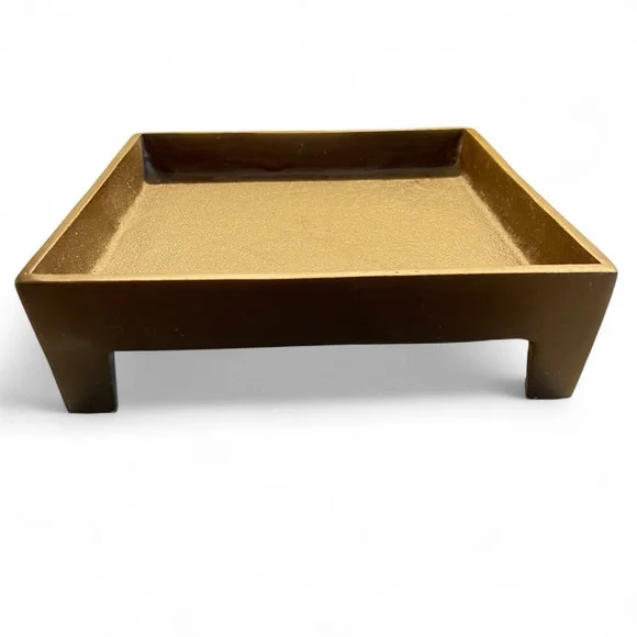 Metal Brown Candle Holder or Tray