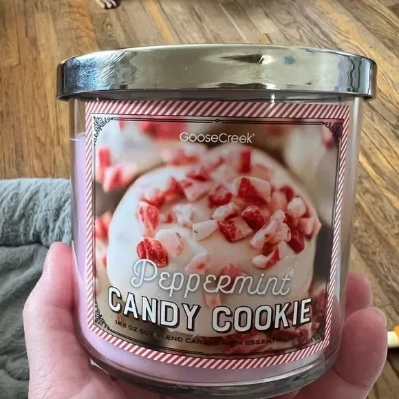 Goose Creek Holiday Series 3 Wick Candle Peppermint Candy Cookie