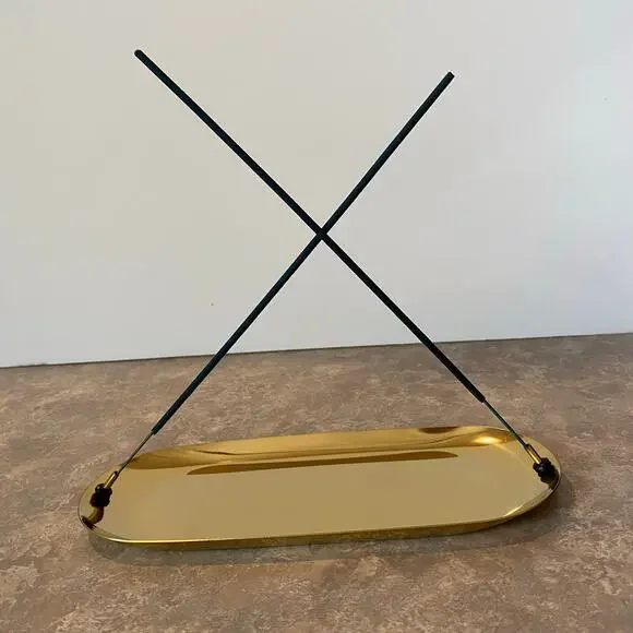 Brass (plated) Double Incense Holder Trinket Tray