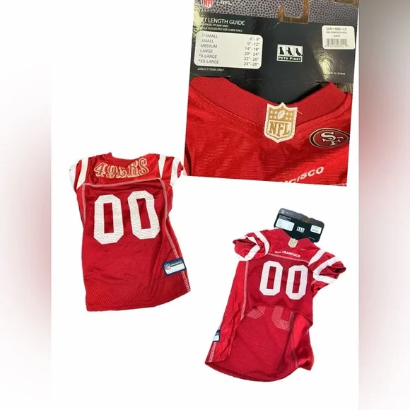 Dog large 49ers jersey
