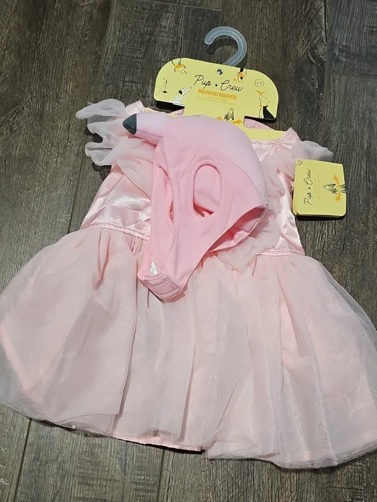 Pup Crew Halloween Dog Pink Flamingo Costume Size Large New With Tags