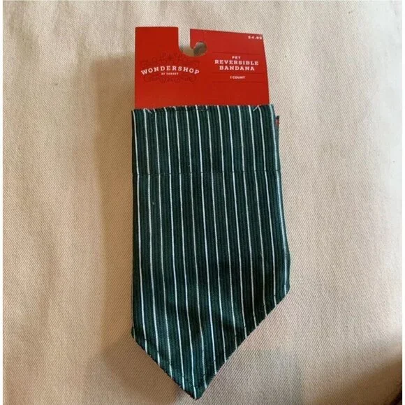 Wondershop Dog Pet Reversible Bandana Over Collar Green Red New With Tags
