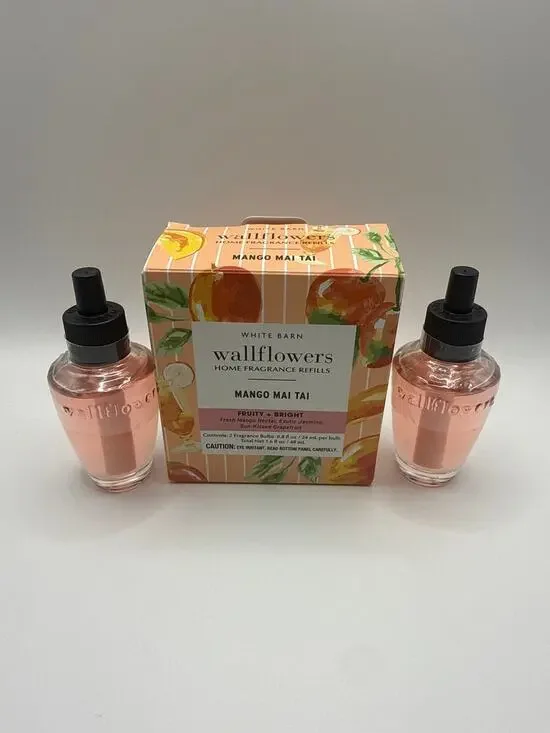 NEW Bath & Body Works Mango Mai Tai - Wallflower Fragrance Refill Bulb (2)