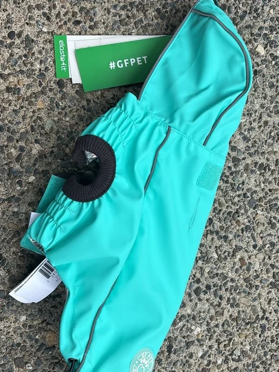 GF Pet Teal Reversible Dog Raincoat NWT