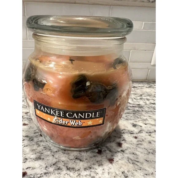 Yankee Candle Cider‎ Web Farmers Market Halloween Jar Candle USED - 15.5 Oz