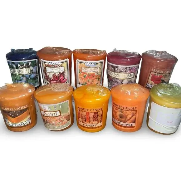 Lot of 10 Vintage Yankee Candle Votives Autumn Bakery Spice Coffee Shop HTF