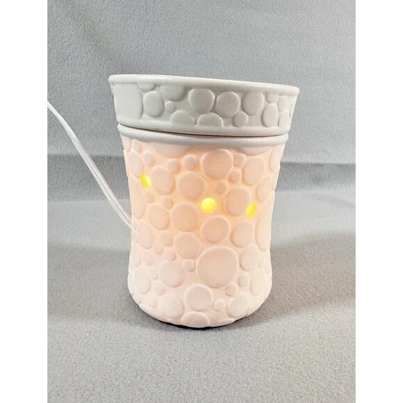 Scentsy Warmer Fizz Bubble Polka Dot Original Box PreOwned Excellent Condition