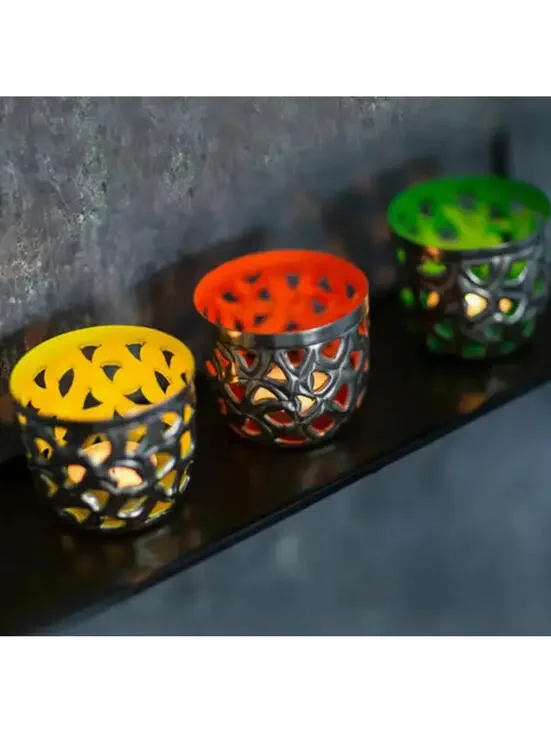 Perforated Pewter Votive Holder