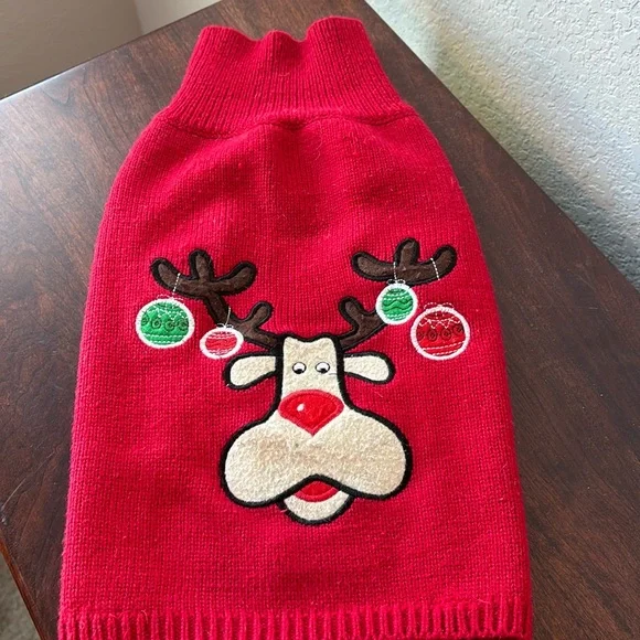 Small dog Christmas Reindeer knitted sweater