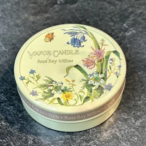 Vintage 1983 Rose Bay Willow‎ Country Diary Collection Single Wick Tin Candle