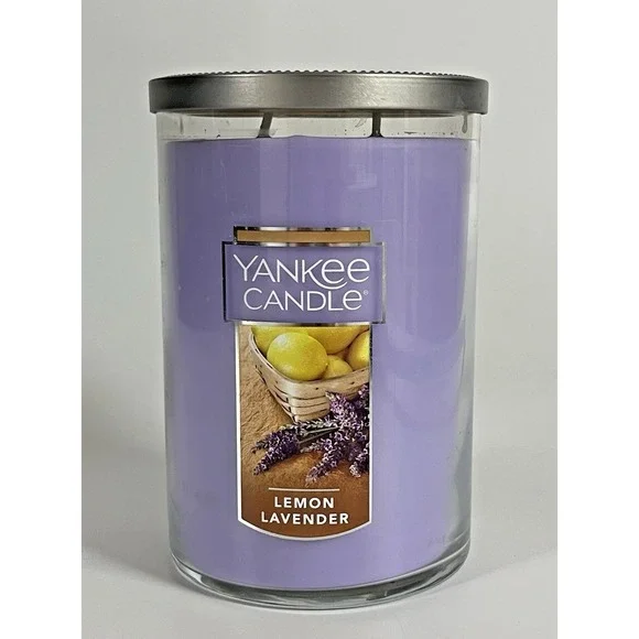 Yankee Candle LEMON LAVENDER Large 2-Wick Tumbler Jar Purple 22 oz Wax