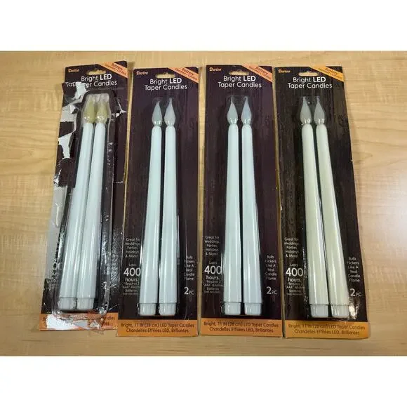 4‎ Packs Of LED Flameless Taper Candles Battery Operated 8 Candles In All