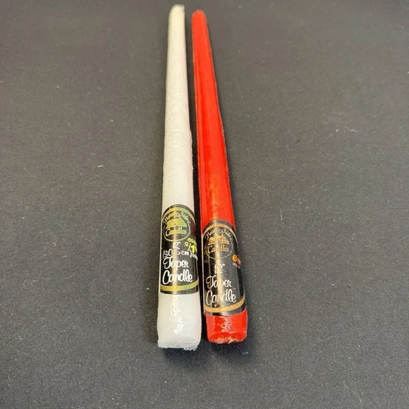 Red & White Hearth‎ Side Taper Candles