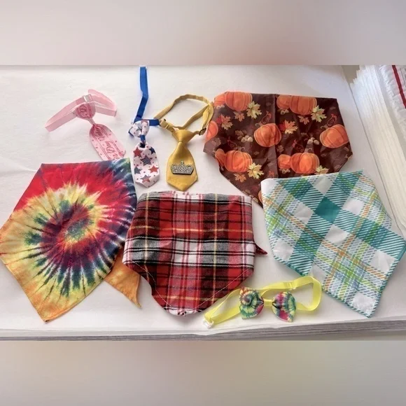 Small Dog Bandanas / Bowties Accessories Set of 8