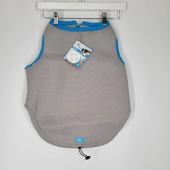 All For Paws Chill Out Dog Cooling Vest Silver Blue Mesh Size Medium NEW