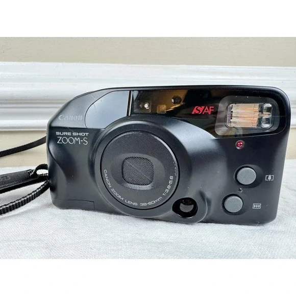 Canon Sure Shot Zoom-S 35mm Film Camera 38-60mm f/3.8-5.6 Lens Black Vintage