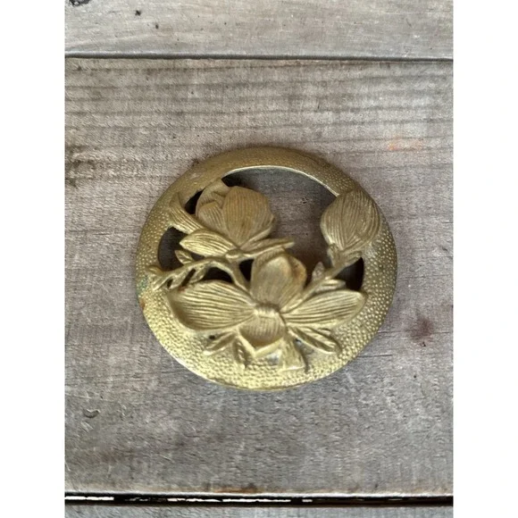 Vintage Solid Brass Top Flowers Potpourri Holder Top Made In India No‎ Base