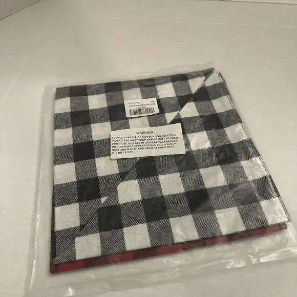 2 (XL) Dog Bandanas Black Red/Black‎ White Plaid Checkered Bandana