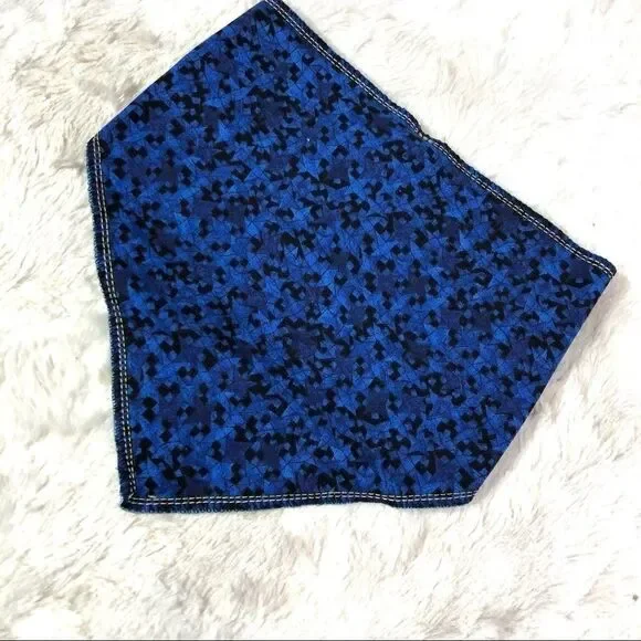 Pet bandana scarf dog tie & snap NEW blue black