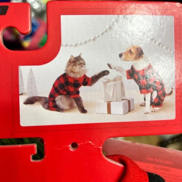 Wonder Shop Pet Pajamas Small Red Black Buffalo Plaid Fleece‎ Dog Cat NEW