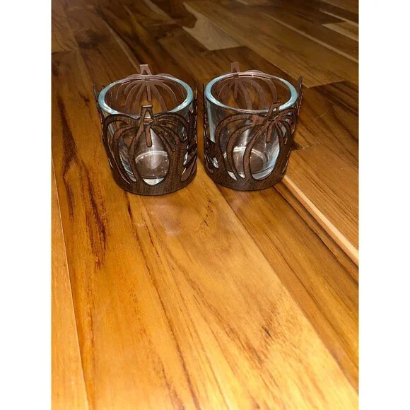 Yankee candle, pumpkin metal votive holder