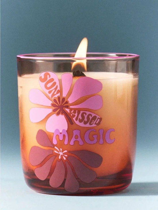 Anthropologie Sun-Kissed Magic Floral Hibiscus Tide Glass Candle