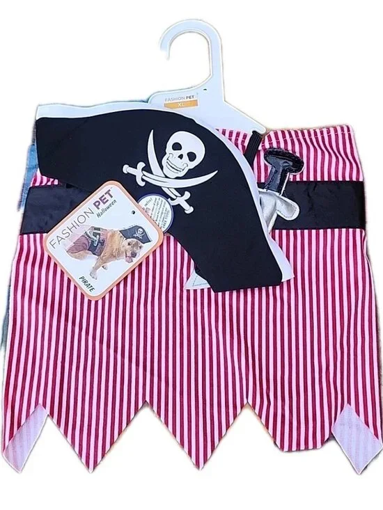 Fashion Pet Halloween Pirate Hat & Belly Band W/Sword Dog Pet Sz XL Costume