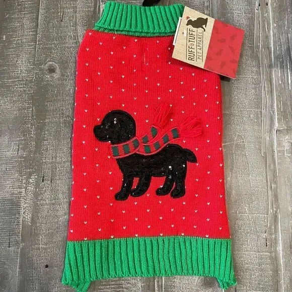 Dog Sweater Sequin Embellished Cable Knit