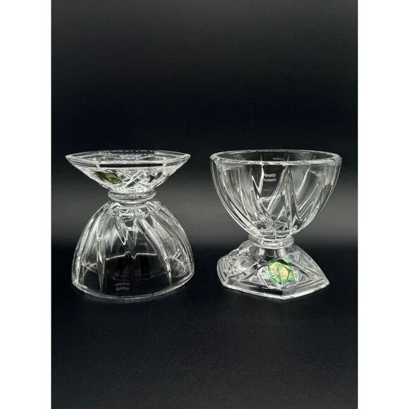 *2* VTG Marquis by Waterford Amway Diamond Collection Reversible Candle Holders