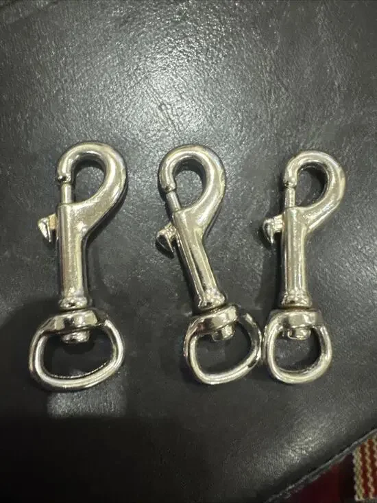 3 Dog Leash Clasp Heavy Duty Snap Hooks Clips Pet Leashes Key Chain Spring