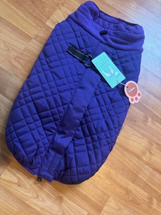 Kuoser‎ new purple big dog puffer jacket zip up coat LG