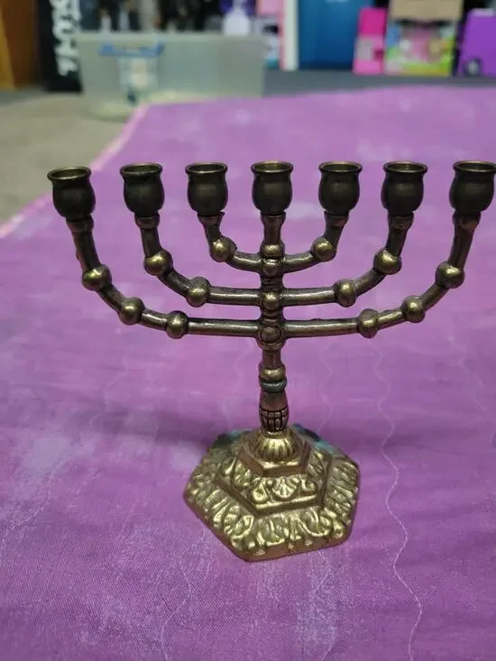 Jewish Candlesticks Menorah Brass Hanukkah Lights
