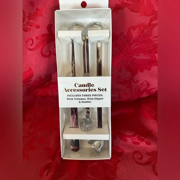 Silver Candle Accessories 3 Piece Set- wick trimmer, dipper and snuffer