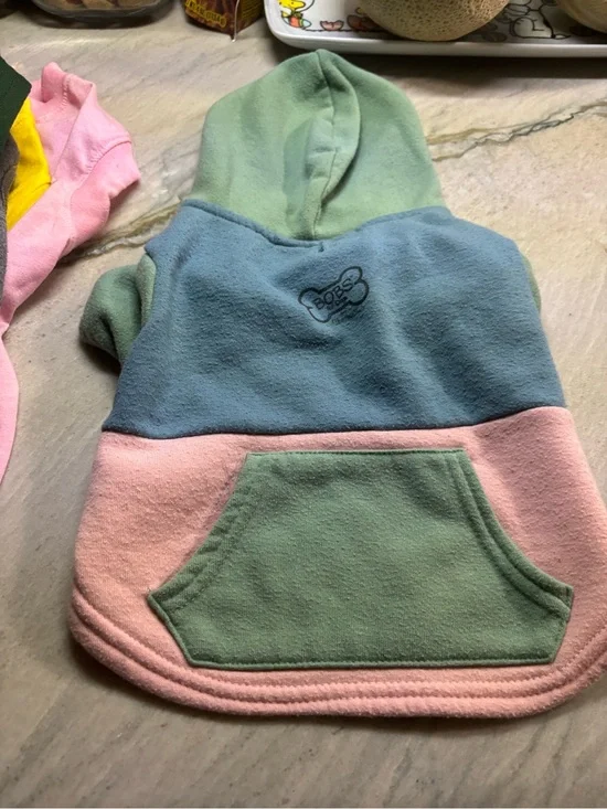 BOBS  Pastel Colorblock Dog Hoodie - Pink, Green, Blue