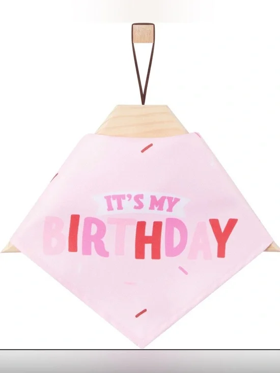 Pink Dog and Cat Birthday Bandana - Frisco by Chewy