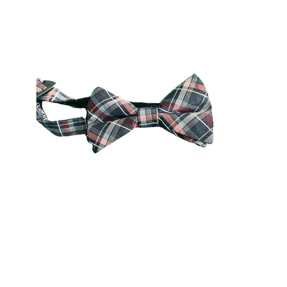 Jos A Bank Mens Blue Red Plaid Bowtie Adjustable Formal Wedding Party Prom
