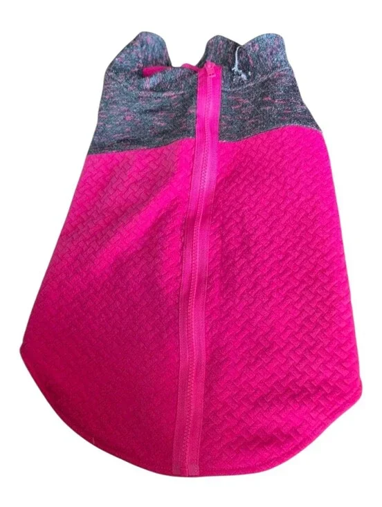 Bright Pink Textured Zipper Vest For Medium/Lg Dog