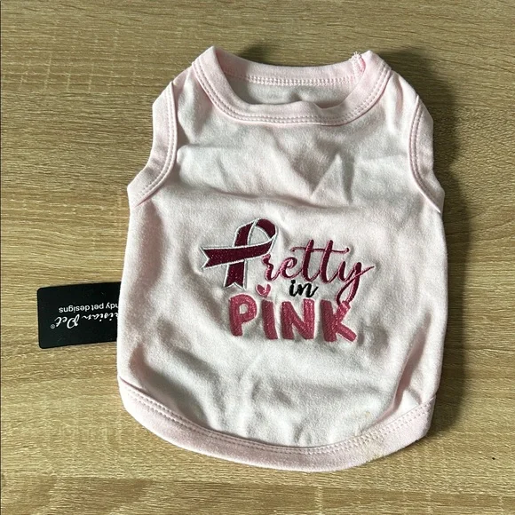 Pink Embroidered 'Pretty in Pink' Dog Tank