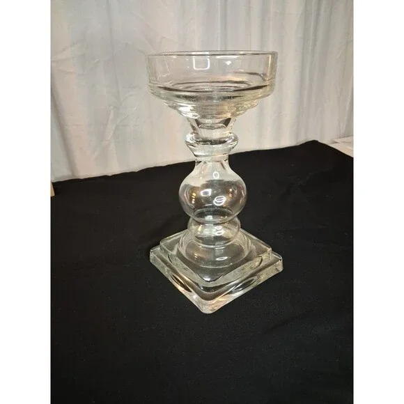 Candle Holder, Crystal Clear Glass 8